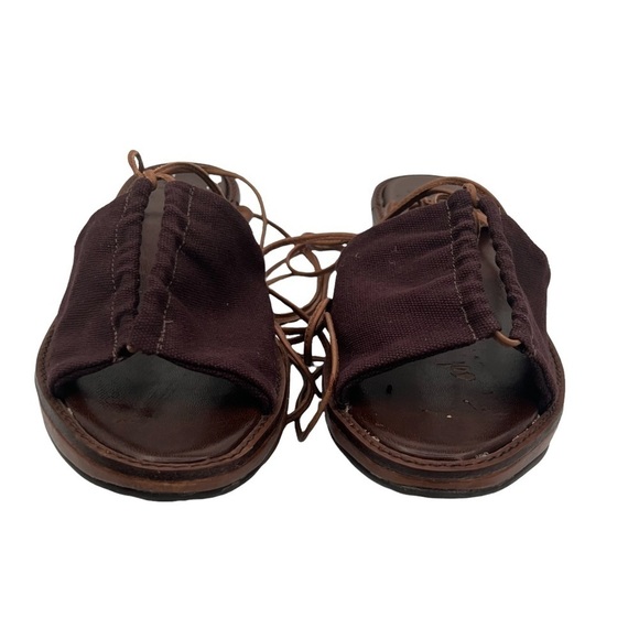 J. Jill Brown Ankle Lace Up Wedge Sandals Size 10 Women's - Picture 3 of 11